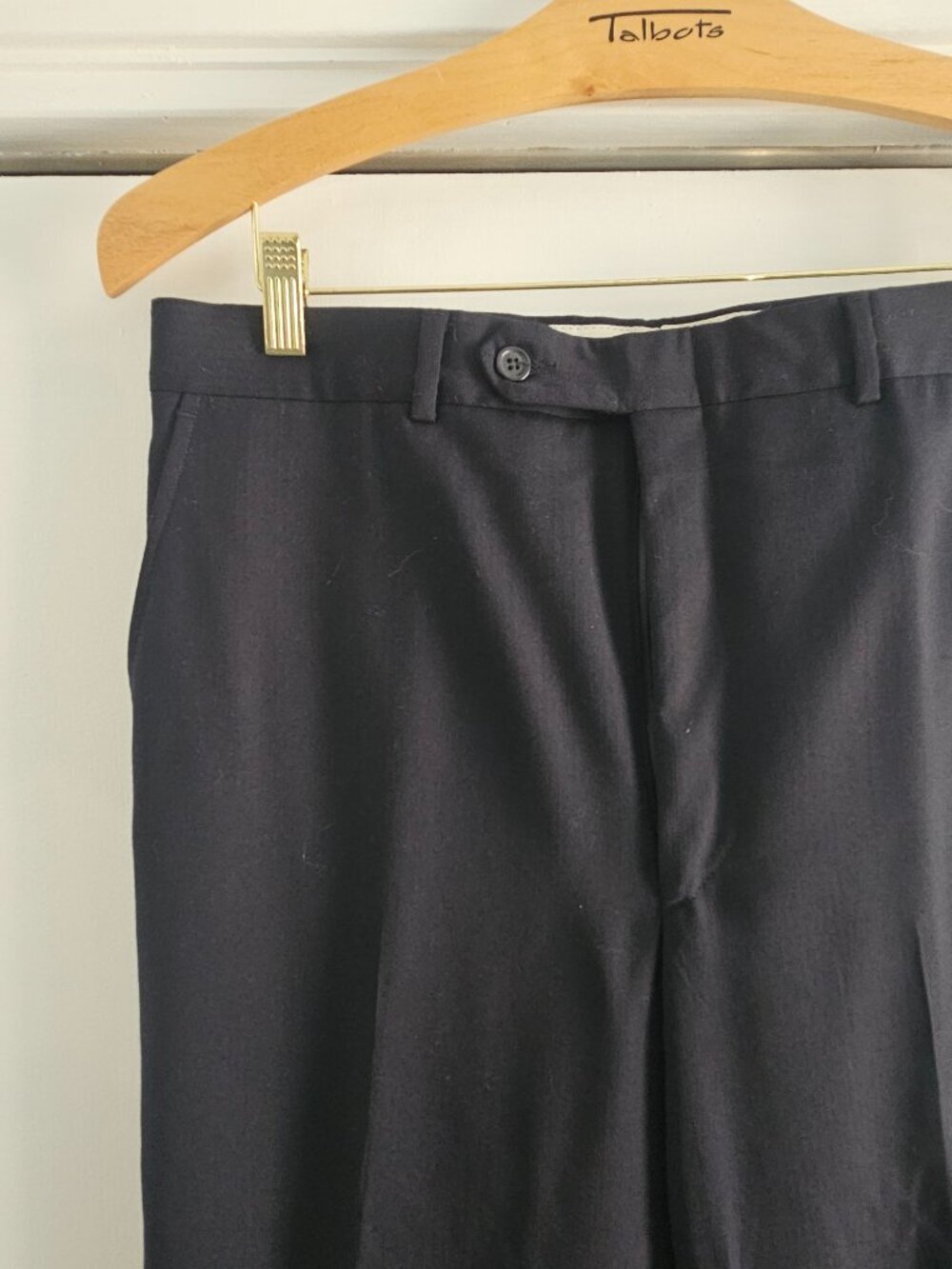 Stafford Navy Stripe 100% Wool Suit 34W x 32L Pants - Picture 5 of 7